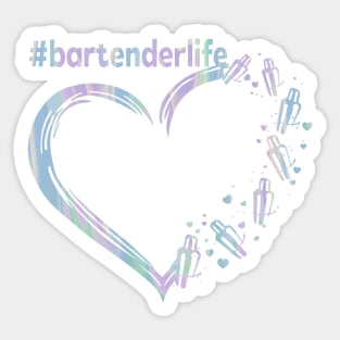 Bartender Life Heart Sticker